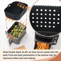 image-Double Layer Air Fryer Silicone Lining