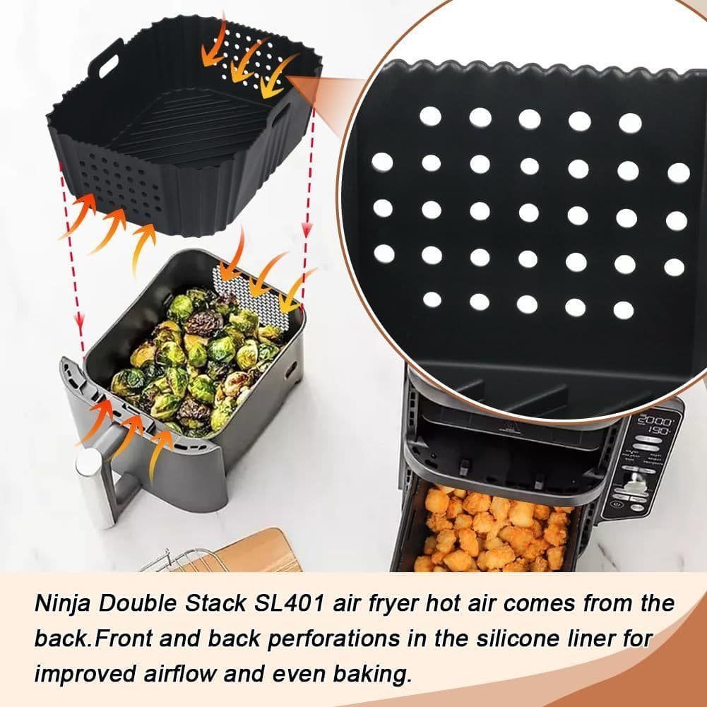 image-Double Layer Air Fryer Silicone Lining