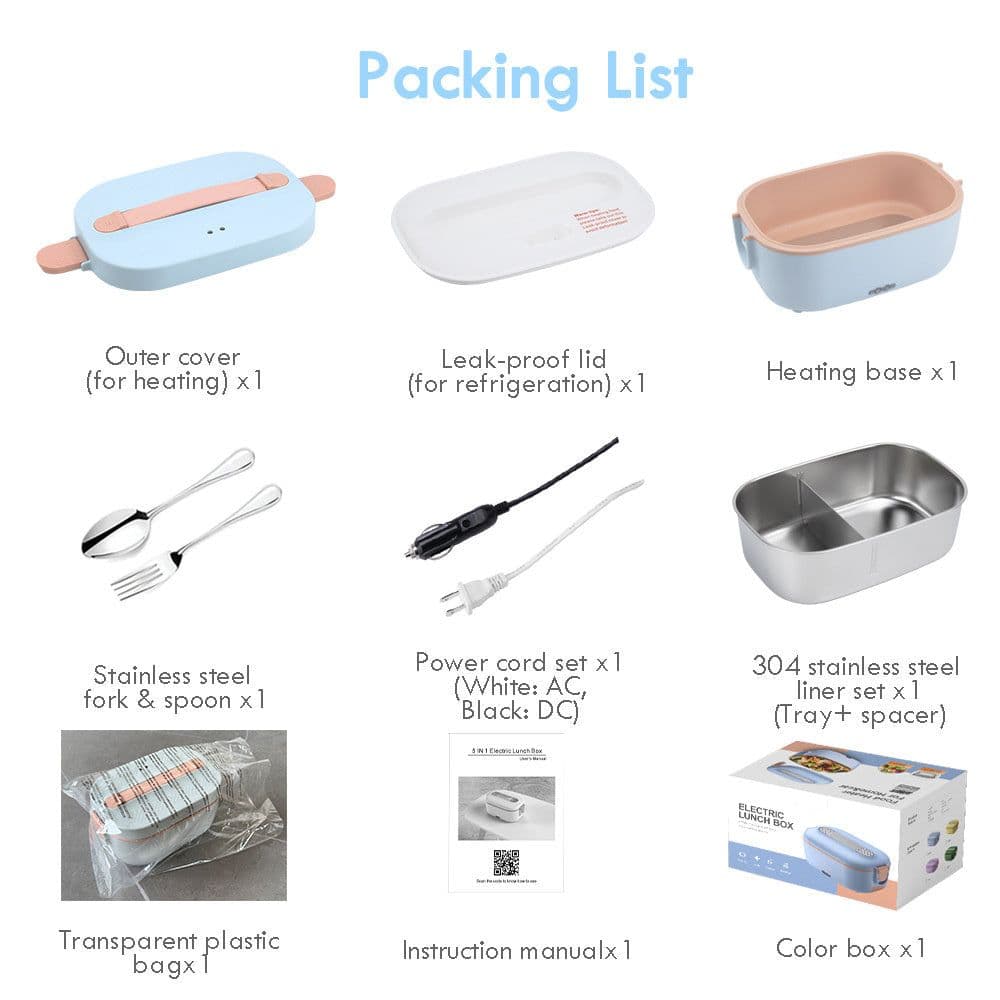 image-New Stainless Steel Liner Quick Plug Electric Heating For Home And Car Electric Lunch Box