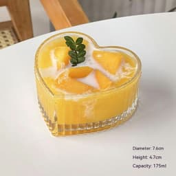image-Peach Heart Bowl Ins Girl Heart Dessert Bowl Ice Cream Bowl Good-looking Glass Bowl