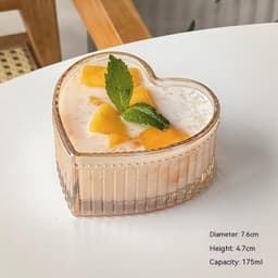 image-Peach Heart Bowl Ins Girl Heart Dessert Bowl Ice Cream Bowl Good-looking Glass Bowl