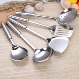 image-Household Non-Magnetic Spatula Cooking Shovel Spoon Soup Drain Frying Shovel Kitchen Supplies