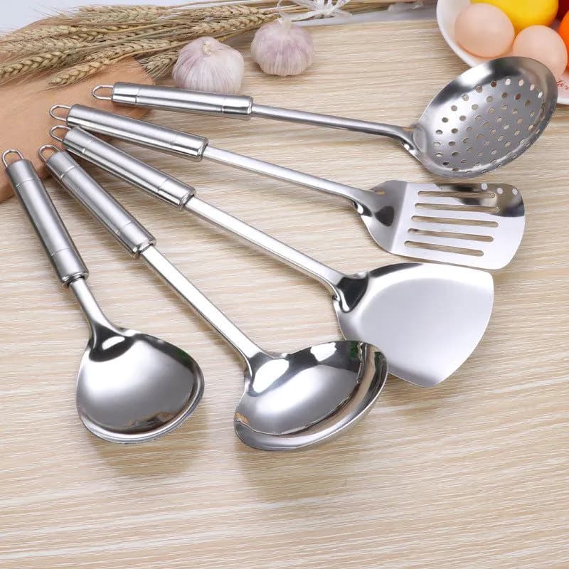image-Household Non-Magnetic Spatula Cooking Shovel Spoon Soup Drain Frying Shovel Kitchen Supplies