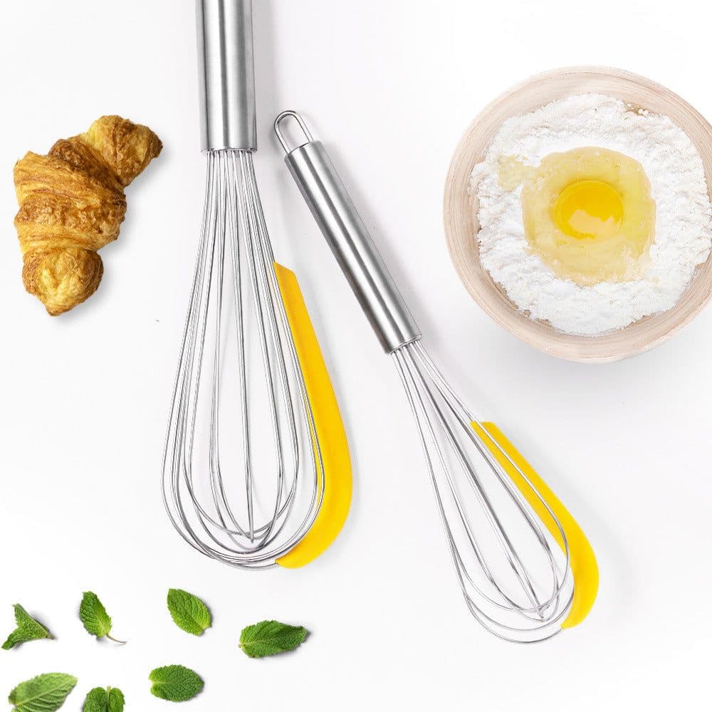 image-3pc Stainless Steel Balloon Wire Whisk Manual Egg Beater Mixer Baking Utensil Milk Cream Butter Whisk Mixer Cooking Gadgets