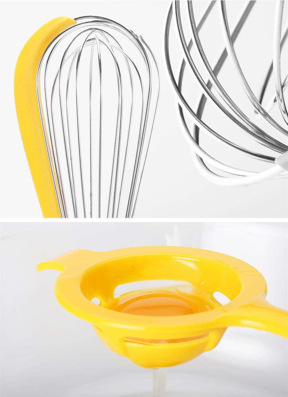 image-3pc Stainless Steel Balloon Wire Whisk Manual Egg Beater Mixer Baking Utensil Milk Cream Butter Whisk Mixer Cooking Gadgets