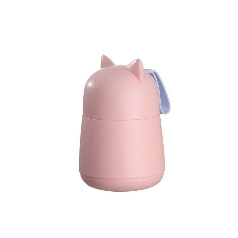 image-304 Stainless Steel Cartoon Cat Ear Insulation Soup Cups With Cover Spoon