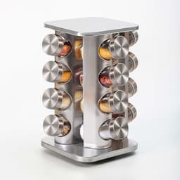 image-New Kitchen Supplies 430 Stainless Steel Glass Rotary Seasoning Can Set Seasoning Can
