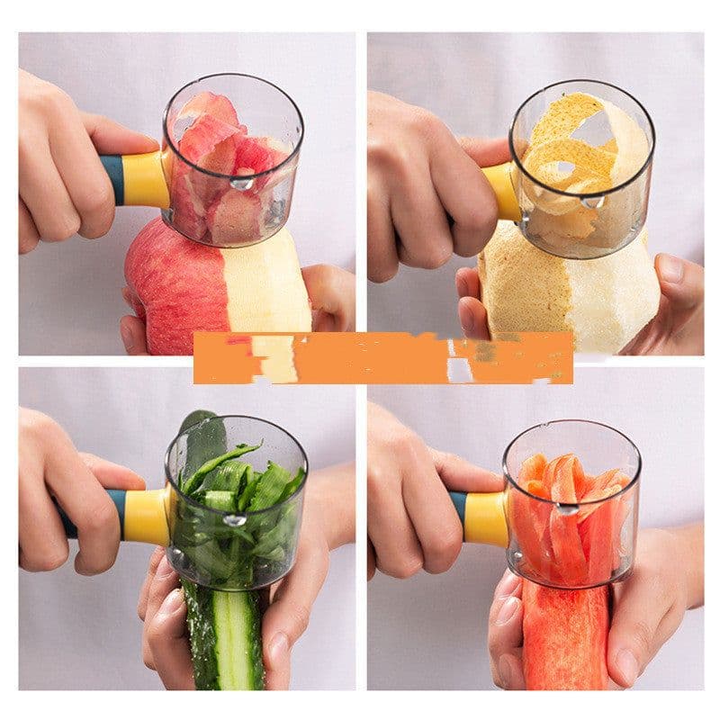 image-Stainless Steel Peeling Knife With Barrel For Vegetable And Fruit With Storage Box