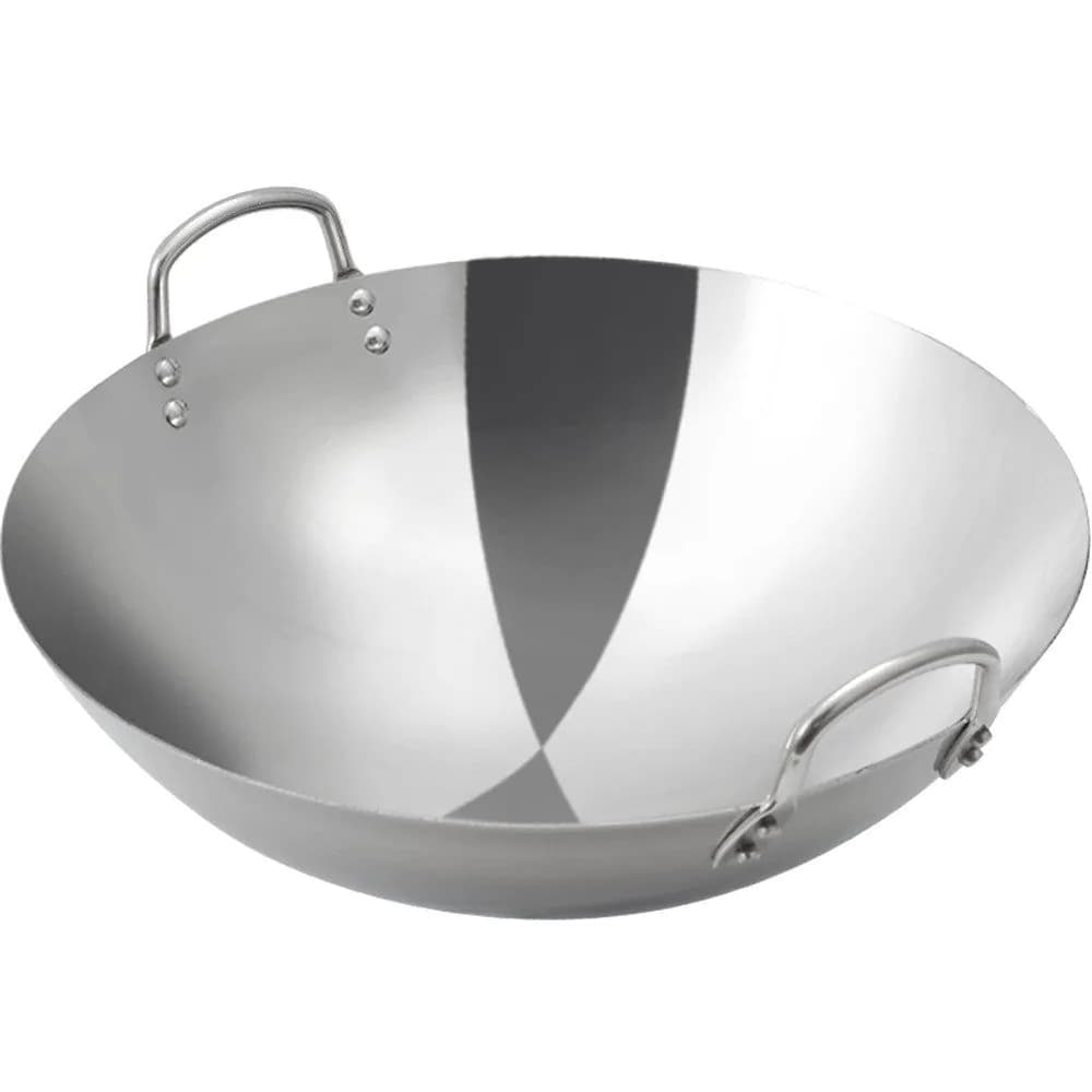 image-Compatible with Apple, Stainless Steel Double Ear Frying Tripod Thickened Uncoated Frying Pan With Ear Stainless Steel Frying Pan