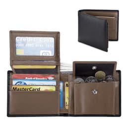 image-Men's Short Wallet Genuine Leather Trifold Wallet