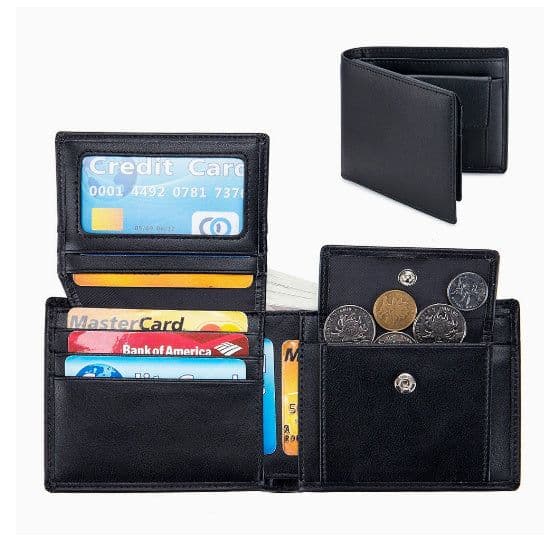 image-Men's Short Wallet Genuine Leather Trifold Wallet