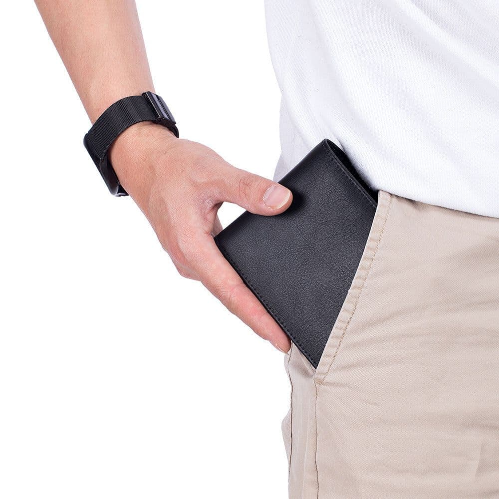 image-Men's Short Wallet Genuine Leather Trifold Wallet