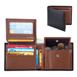 image-Men's Short Wallet Genuine Leather Trifold Wallet
