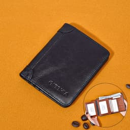 image-Men's Leather Anti-theft Swiping Ultra-thin Multi-card-slot Short Wallet