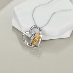 image-Sterling Silver Horse and Girl Pendant Necklace for Girls Women