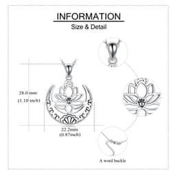 image-Lotus Flower Symbol Yoga Necklace Sterling Silver Sanskrit Symbol Balancing Jewelry