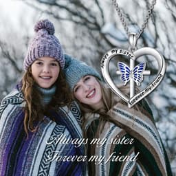 image-Butterfly Heart Pendant Necklace in White Gold Plated Sterling Silver
