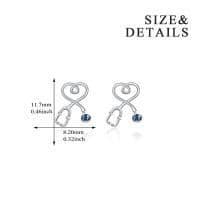 image-Sterling Silver Nurse Stethoscope with Blue Crystal Stud Earrings Jewelry Studs