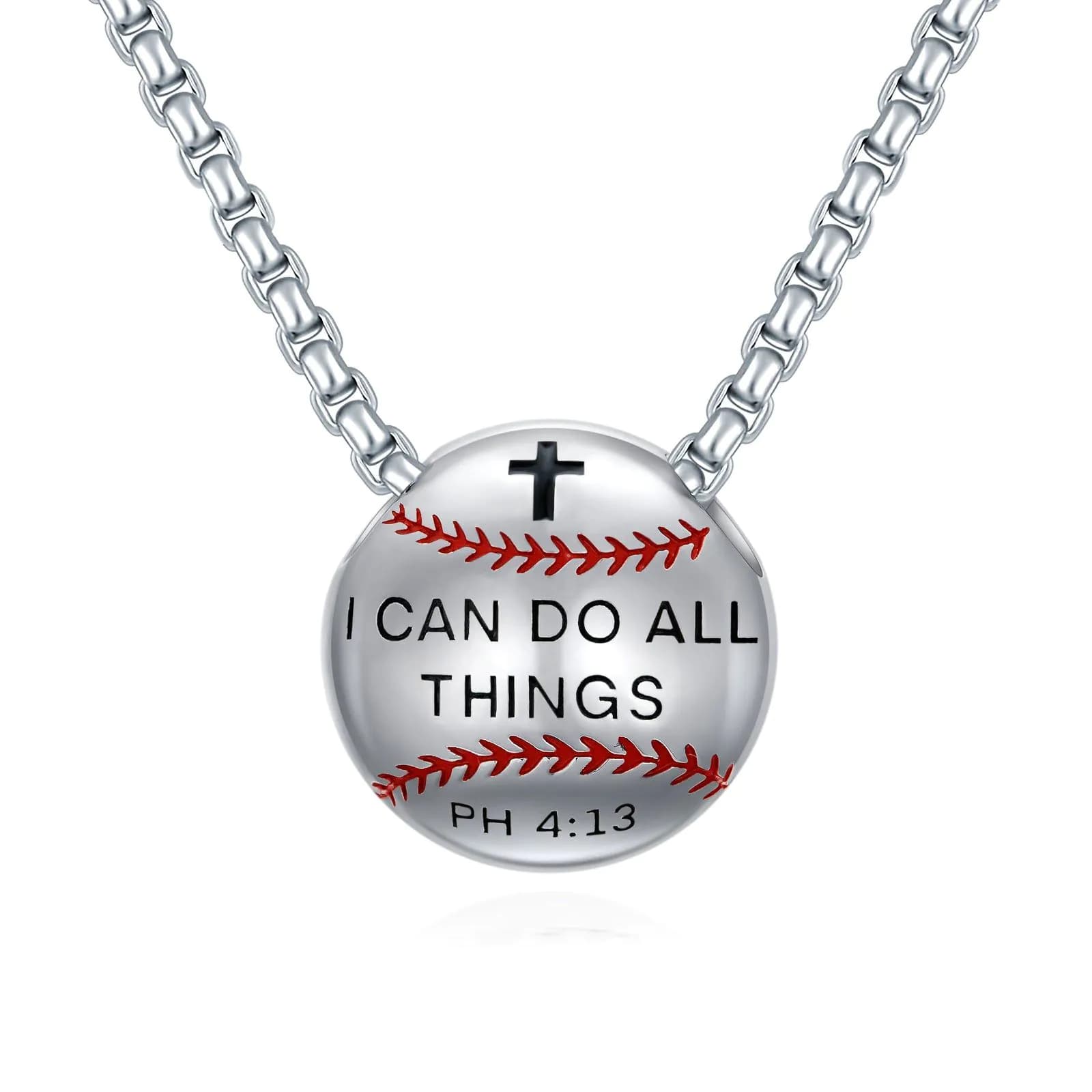 image-Baseball Necklace 925 Sterling Silver Pendant Necklaces Charm Pendants