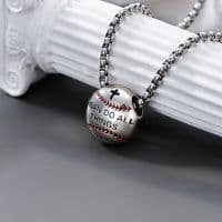 image-Baseball Necklace 925 Sterling Silver Pendant Necklaces Charm Pendants