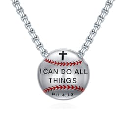image-Baseball Necklace 925 Sterling Silver Pendant Necklaces Charm Pendants