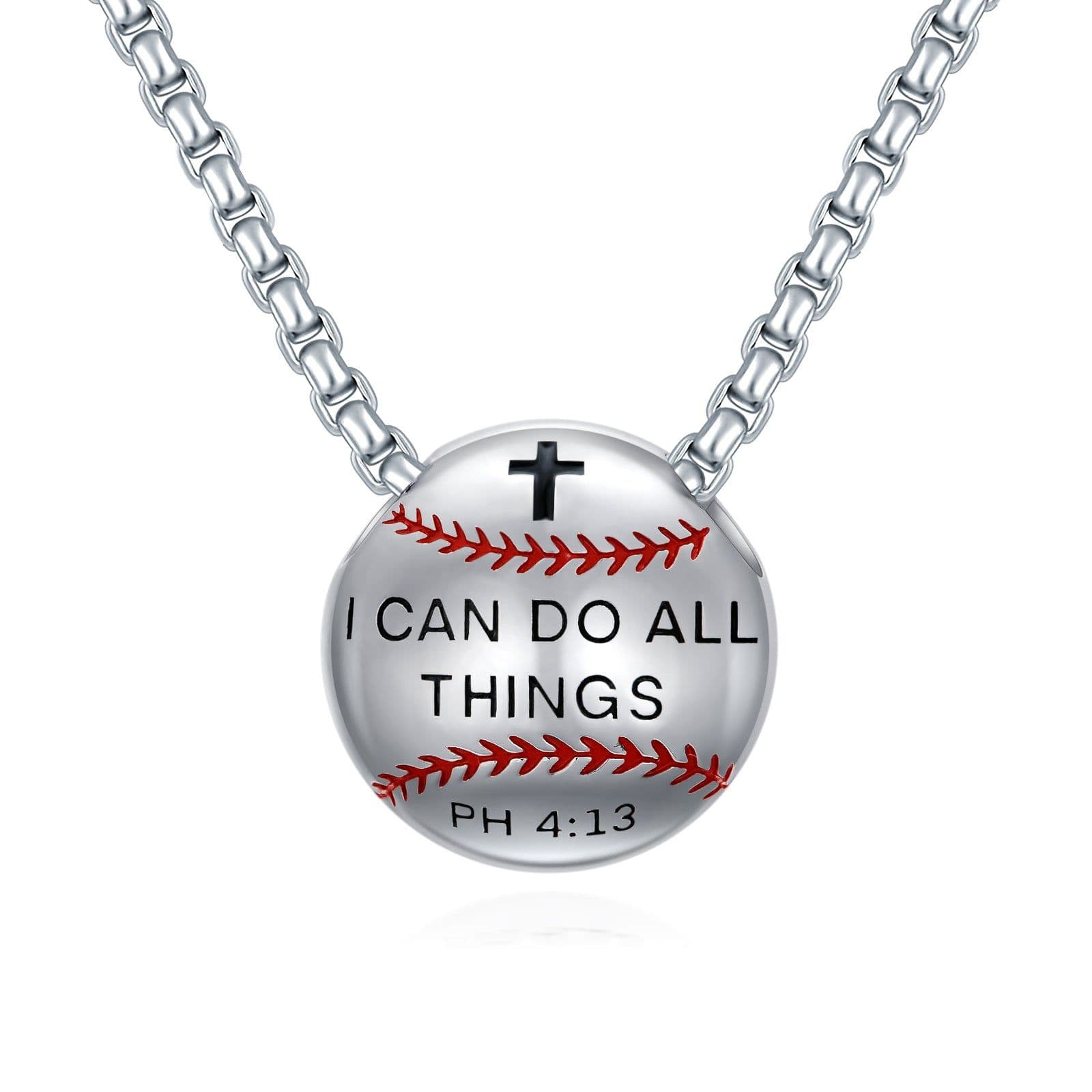 image-Baseball Necklace 925 Sterling Silver Pendant Necklaces Charm Pendants