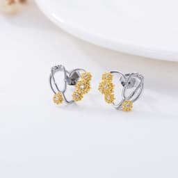 image-Sunflower Stethoscope Heart Earrings in Sterling Silver for Women Nurse