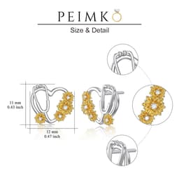 image-Sunflower Stethoscope Heart Earrings in Sterling Silver for Women Nurse