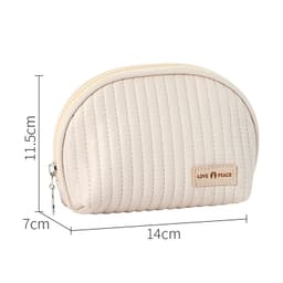 image-Round Cake Cosmetic Bag, Cosmetic Bag Cute Travel Organizer Pouch Set For Women PU Leather Waterproof Wash Bag, Large Capacity Advanced Feeling, Portable Cosmetic Bag