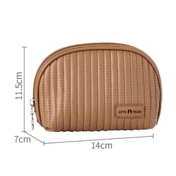 image-Round Cake Cosmetic Bag, Cosmetic Bag Cute Travel Organizer Pouch Set For Women PU Leather Waterproof Wash Bag, Large Capacity Advanced Feeling, Portable Cosmetic Bag
