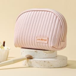 image-Round Cake Cosmetic Bag, Cosmetic Bag Cute Travel Organizer Pouch Set For Women PU Leather Waterproof Wash Bag, Large Capacity Advanced Feeling, Portable Cosmetic Bag
