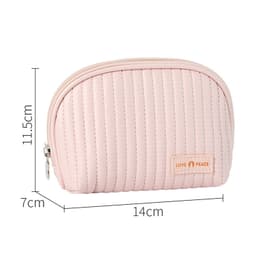 image-Round Cake Cosmetic Bag, Cosmetic Bag Cute Travel Organizer Pouch Set For Women PU Leather Waterproof Wash Bag, Large Capacity Advanced Feeling, Portable Cosmetic Bag