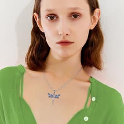 image-Sterling Silver Dragonfly Urn for Ashes Opal Dragonfly Cremation Necklace Jewelry