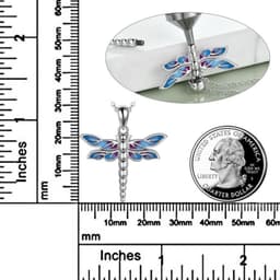image-Sterling Silver Dragonfly Urn for Ashes Opal Dragonfly Cremation Necklace Jewelry