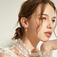 image-925 Sterling Silver Sunflower Dangle Earrings for Women Girls Teen