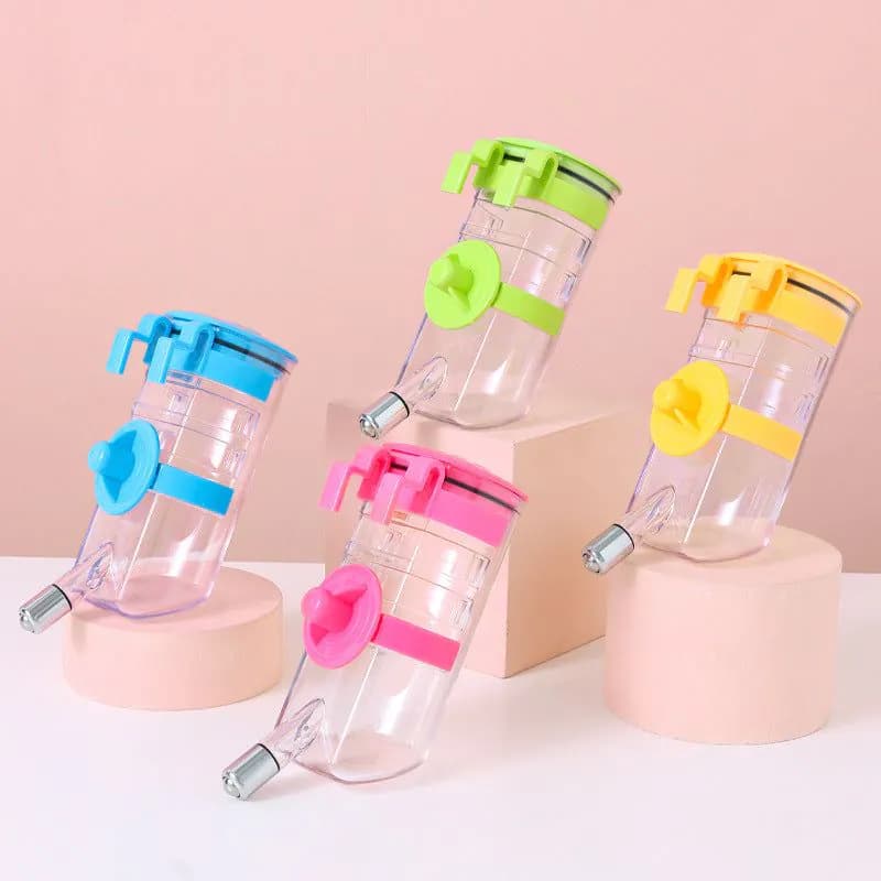 image-No Drip Dog Kennel Water Bottle Dispenser For Crate, Dripless Pet Drinking Fountains Kettle With Automatically Feeding Water Hanging Cage Automatic Small Pet Food Bowl Water Bottle Dispenser