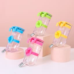 image-No Drip Dog Kennel Water Bottle Dispenser For Crate, Dripless Pet Drinking Fountains Kettle With Automatically Feeding Water Hanging Cage Automatic Small Pet Food Bowl Water Bottle Dispenser