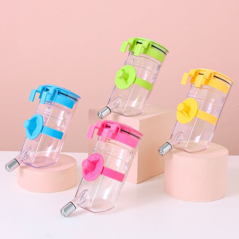image-No Drip Dog Kennel Water Bottle Dispenser For Crate, Dripless Pet Drinking Fountains Kettle With Automatically Feeding Water Hanging Cage Automatic Small Pet Food Bowl Water Bottle Dispenser
