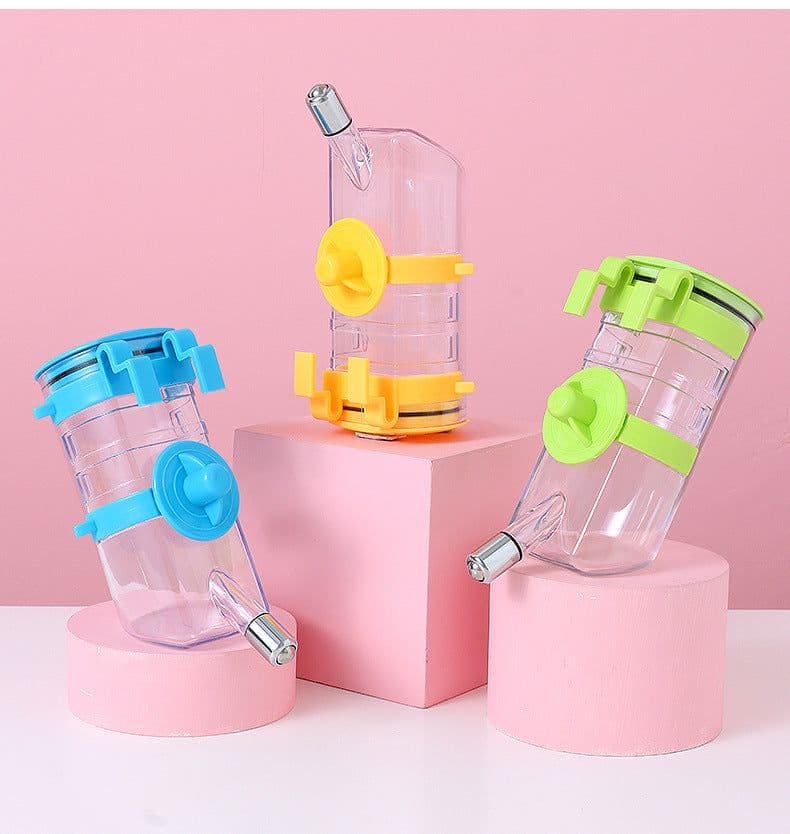 image-No Drip Dog Kennel Water Bottle Dispenser For Crate, Dripless Pet Drinking Fountains Kettle With Automatically Feeding Water Hanging Cage Automatic Small Pet Food Bowl Water Bottle Dispenser