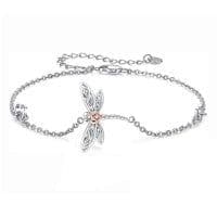 image-Sterling Silver Dragonfly Bracelet for Women Teens Birthday Anniversary