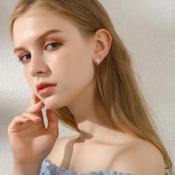 image-Pink Flamingo CZ Stud Earrings in White Gold Plated Sterling Silver