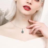 image-925 Silver Teardrop Urn Necklace for Ashes Retro Silver Necklace for Lover