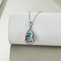image-925 Silver Teardrop Urn Necklace for Ashes Retro Silver Necklace for Lover