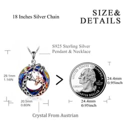 image-Giraffe Pendant Necklace Sterling Silver Crystal Jewelry Gifts for Women Teens Girls