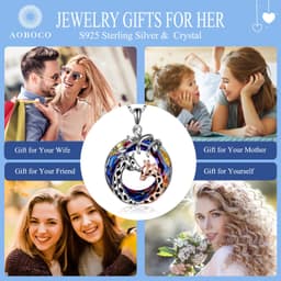 image-Giraffe Pendant Necklace Sterling Silver Crystal Jewelry Gifts for Women Teens Girls