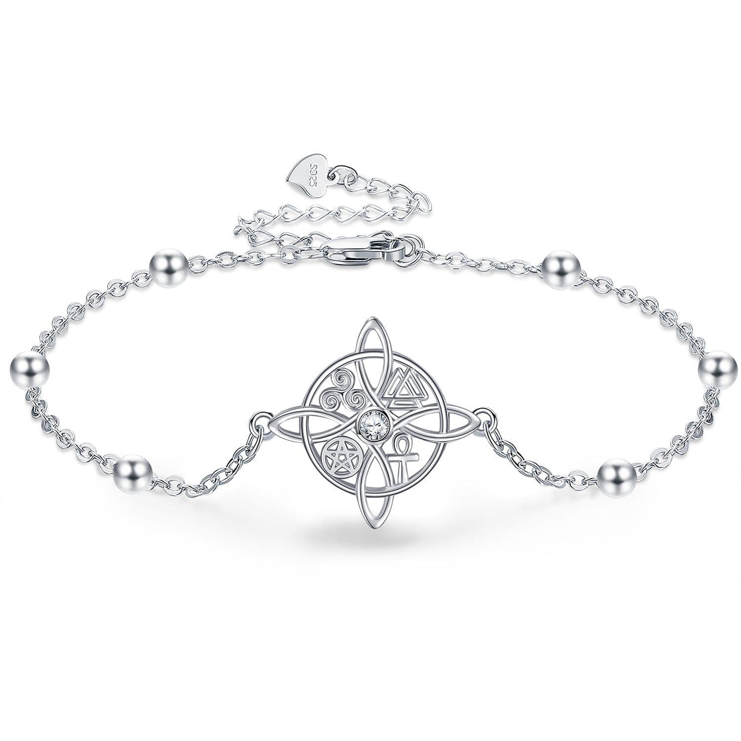 image-Witches Knot Bracelet 925 Sterling Silver Witch Jewelry Gifts for Women Girls