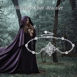 image-Witches Knot Bracelet 925 Sterling Silver Witch Jewelry Gifts for Women Girls