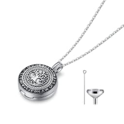 image-Sterling Silver Tree of Life Urn Memorial Necklace