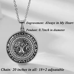 image-Sterling Silver Tree of Life Urn Memorial Necklace