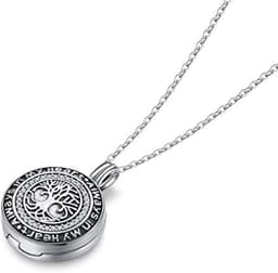 image-Sterling Silver Tree of Life Urn Memorial Necklace
